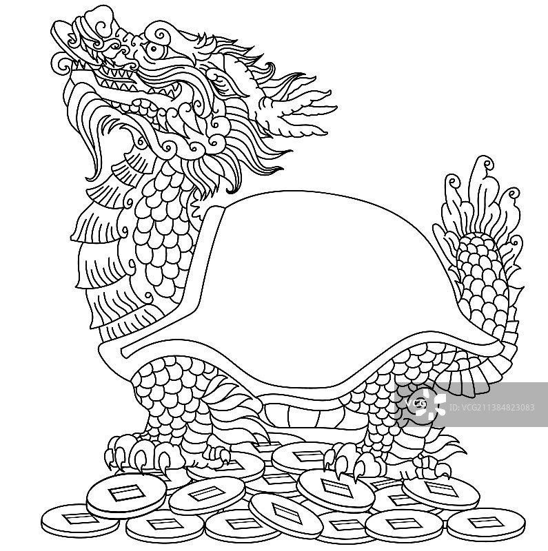 龙头龟轮廓图片素材
