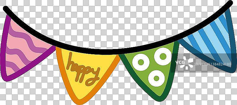 卡通彩旗装设图片素材