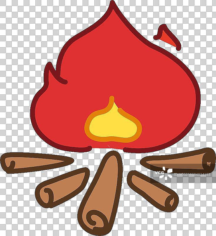 卡通篝火简笔画图片素材