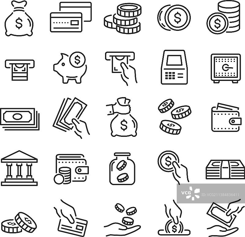 金融图标：银行ATM支付图片素材