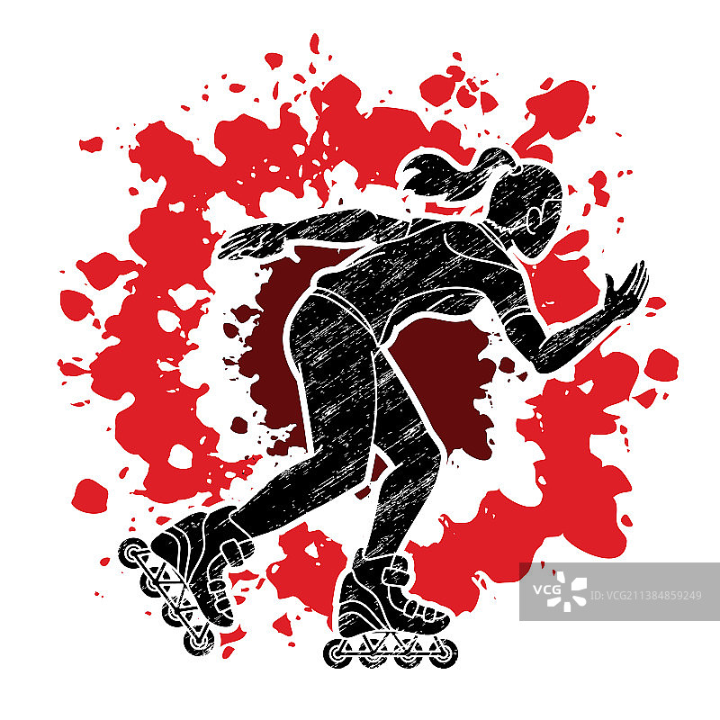 极限运动滑轮选手卡通图形图片素材