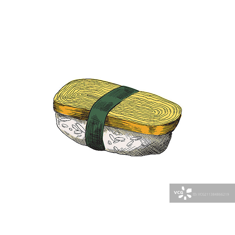 新鲜的玉子寿司卷图片素材