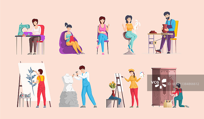 创意艺术爱好男女套装图片素材