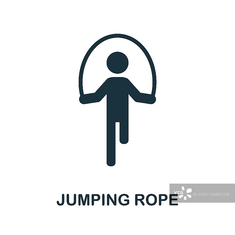 健身房跳绳图标单色标志图片素材