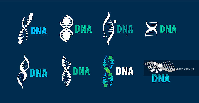 DNA螺旋形状logo合集图片素材