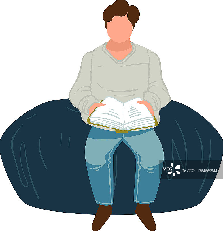 男人在图书馆或书店里读书图片素材