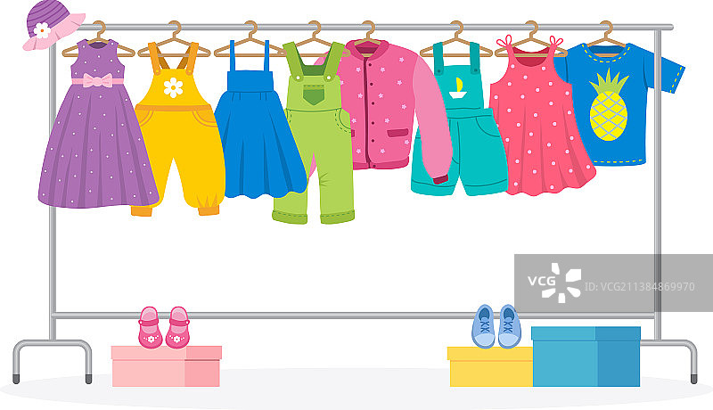 带有衣架的服装面料展示架图片素材