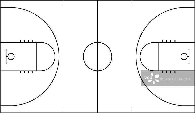篮球场地线俯视图图片素材
