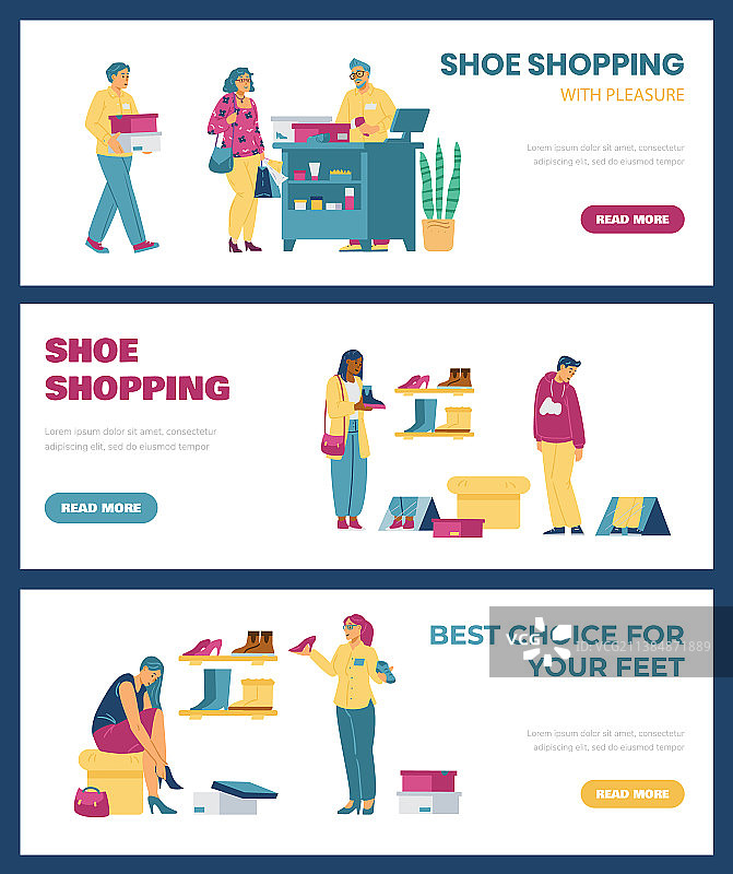 鞋子购物概念Web Banner合集图片素材