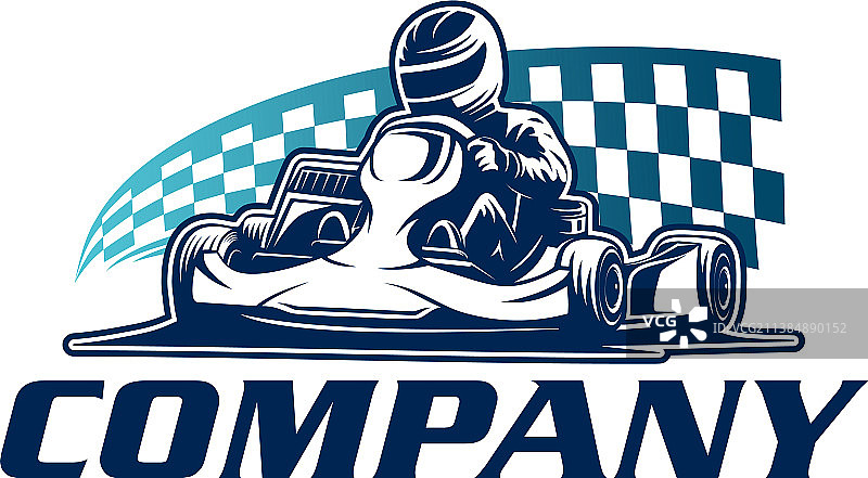 卡丁车赛车手获胜者标志图片素材