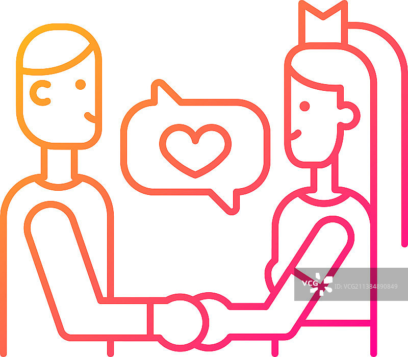婚礼誓言渐变线性图标图片素材
