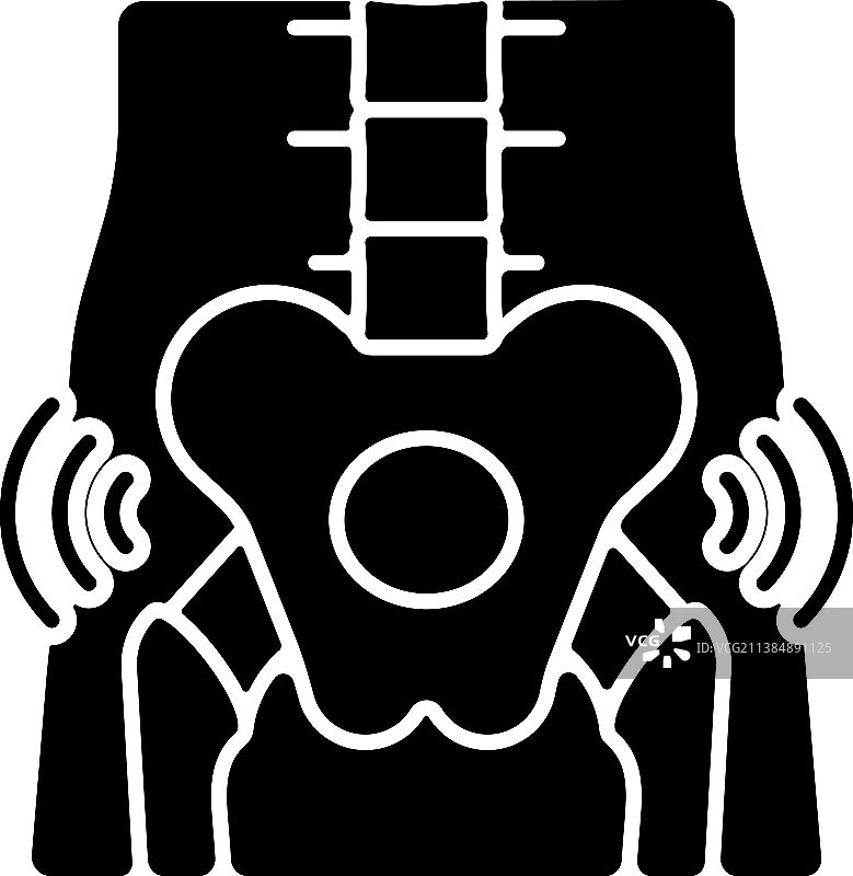 髋部风湿病黑色图标图片素材