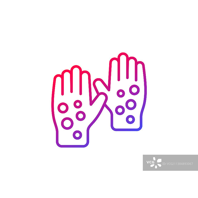 白色背景上的银屑病或皮疹线条图标图片素材