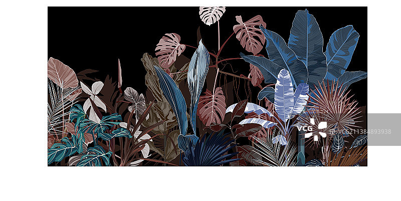 热带复古植物景观棕榈树图片素材