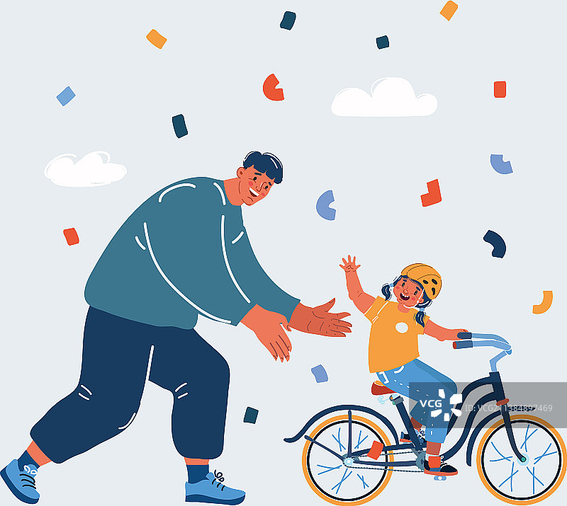 父亲教女儿图片素材