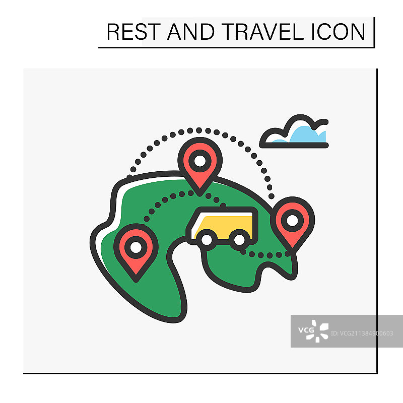 国内旅游彩色图标图片素材
