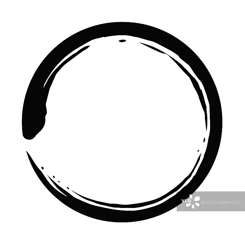 Enso禅宗毛笔圈艺术设计图标图片素材
