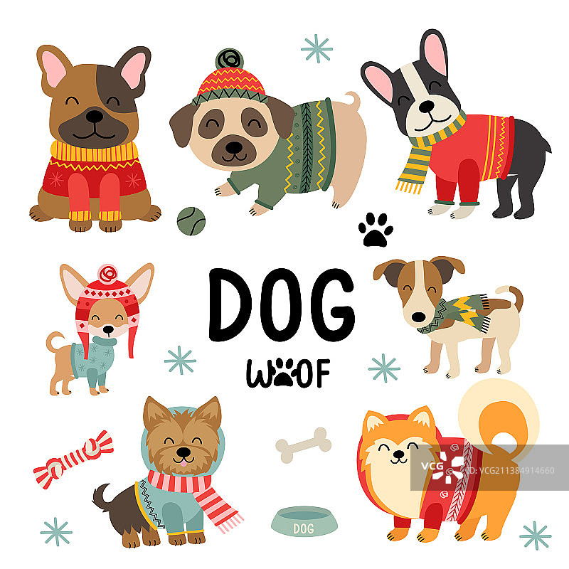 冬季卡通萌犬 изолированные 图标图片素材