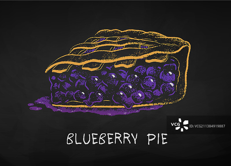 粉笔画蓝莓派图片素材