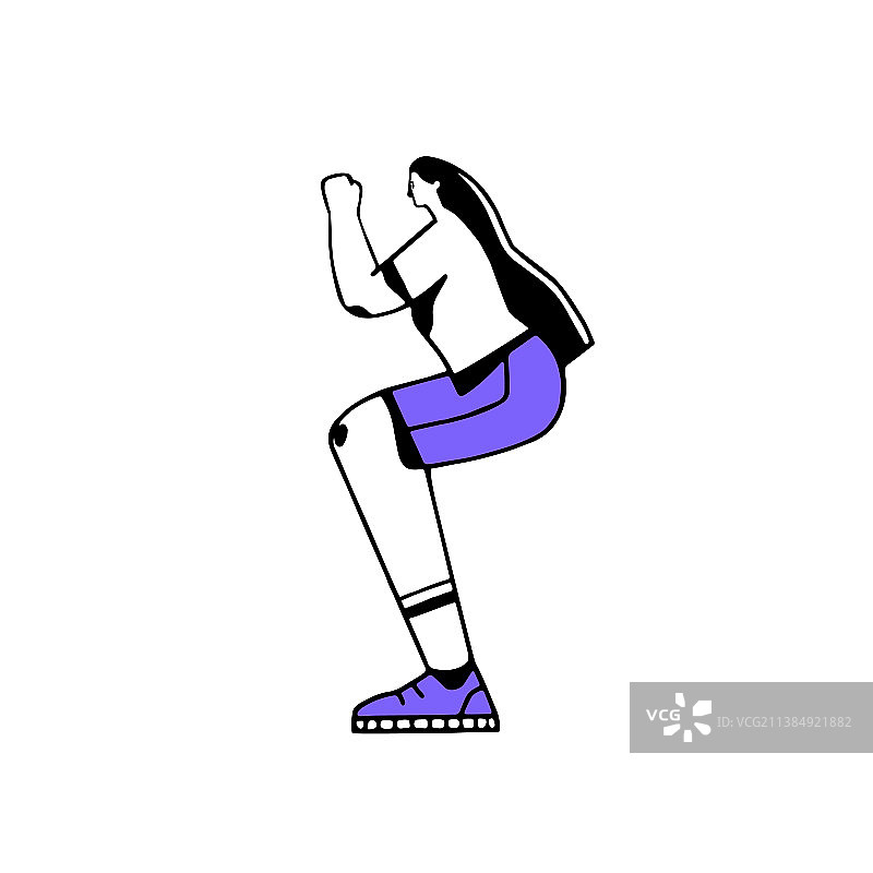 女人做腿部深蹲运动图片素材