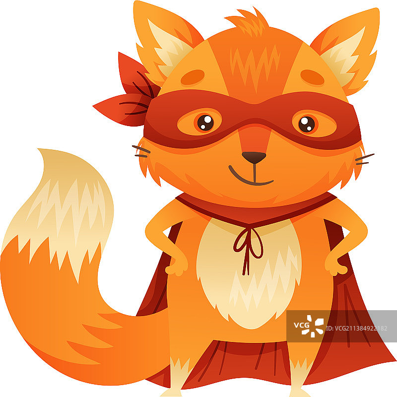 橙色狐狸超级英雄角色图片素材