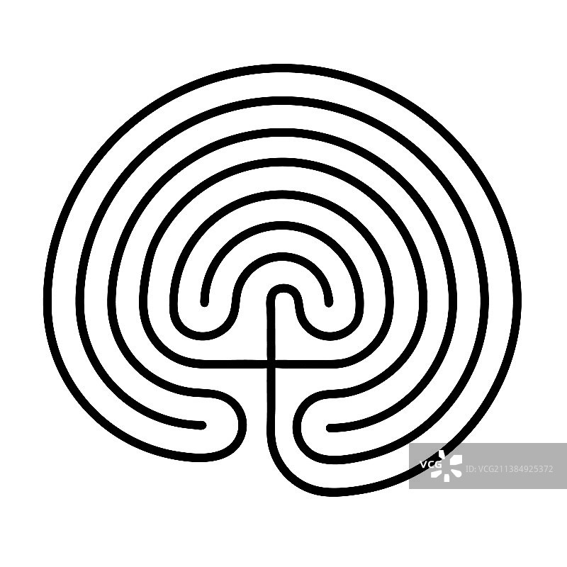 克里特传统符号迷宫线条艺术图片素材