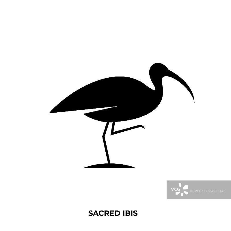 朱鹭剪影标志图形模板图片素材