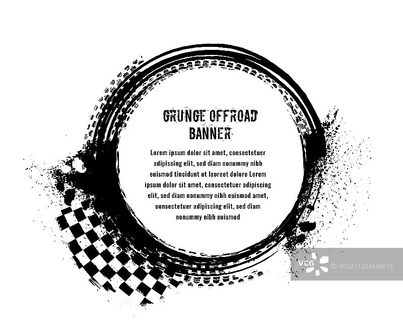 越野轮胎痕迹圆形印章图片素材