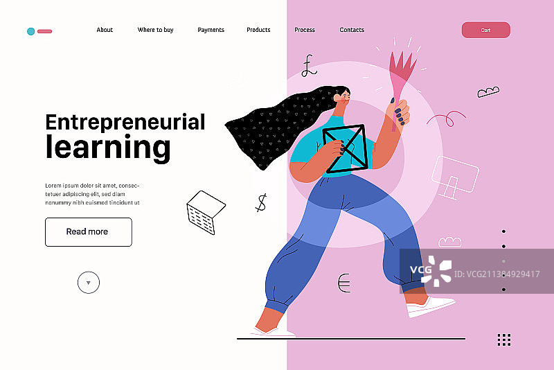 创业网站着陆页模板图片素材