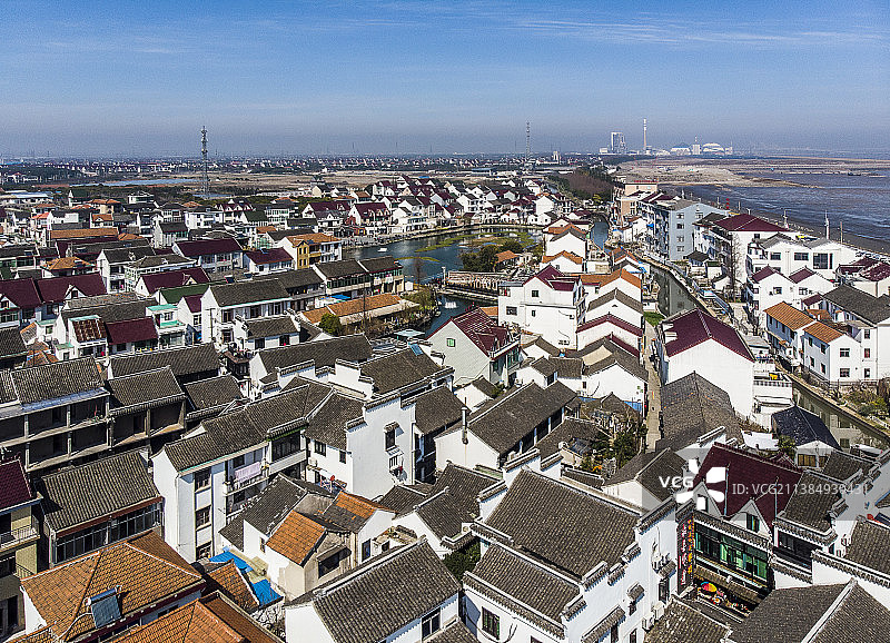航拍金山嘴渔村图片素材