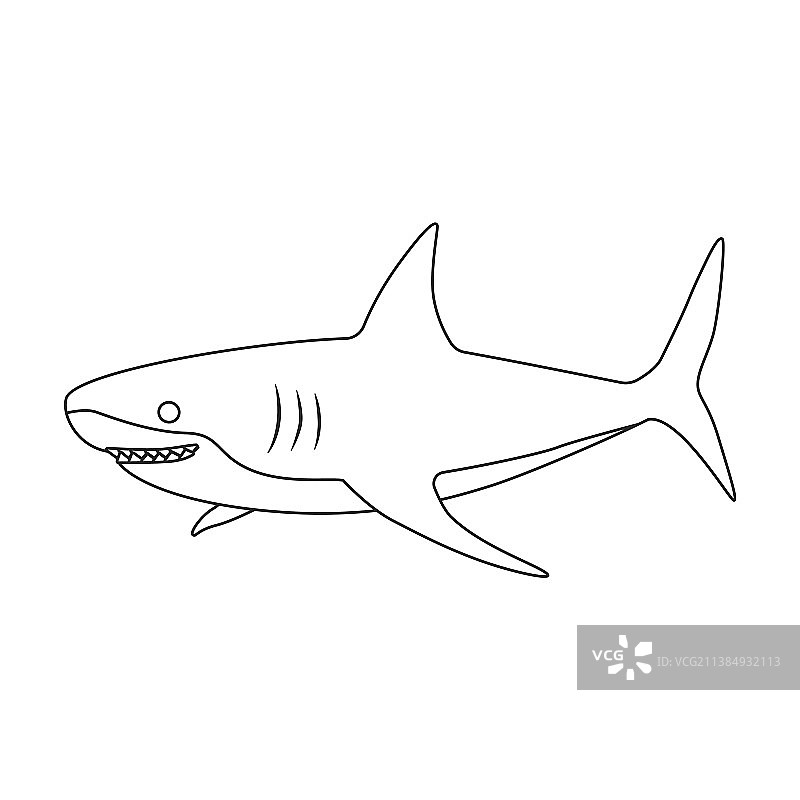 鲨鱼轮廓图标图片素材