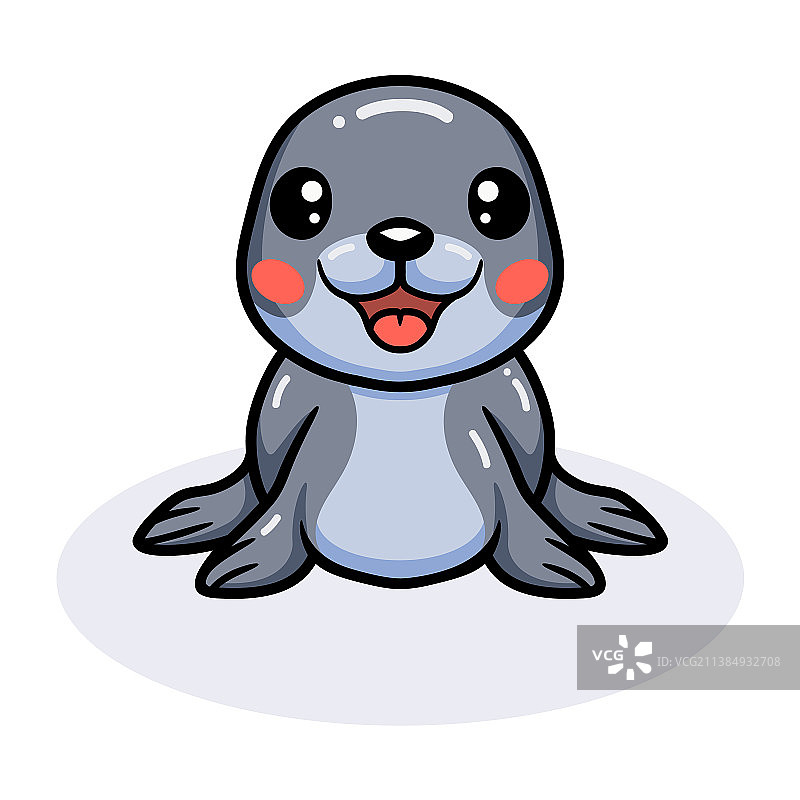 可爱的小海豹卡通造型图片素材