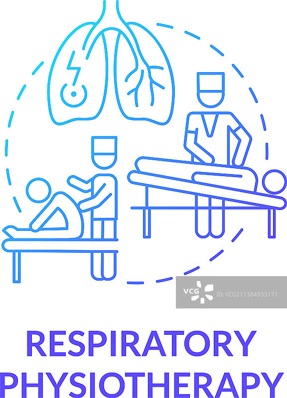 呼吸物理疗法渐变蓝色概念图片素材