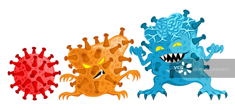 变异成怪物的冠状病毒图片素材
