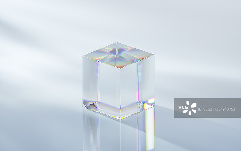 透明水晶几何体3D渲染图片素材