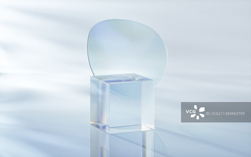 透明水晶几何体3D渲染图片素材