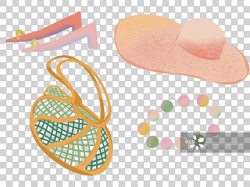 夏天女孩逛街元素图片素材