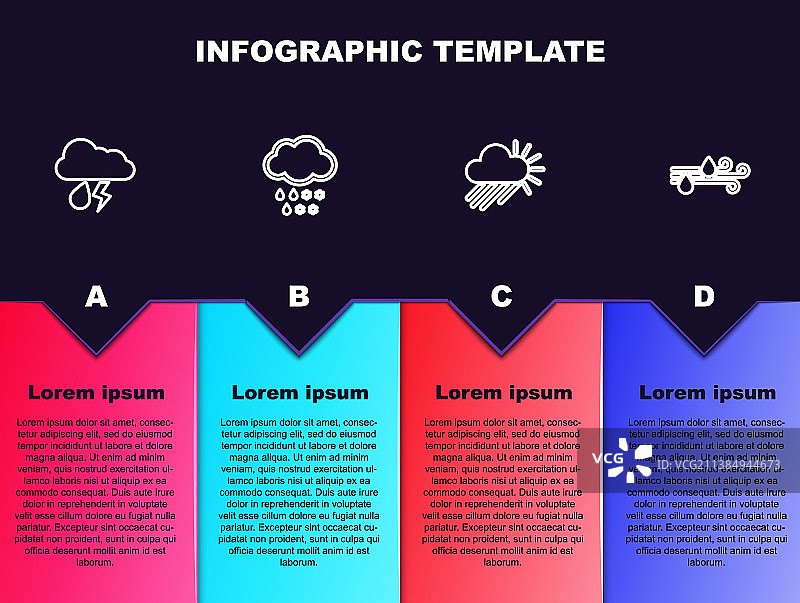 雨雪闪电天气线条合集图片素材