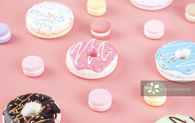 彩色甜甜圈甜点蛋糕图片素材