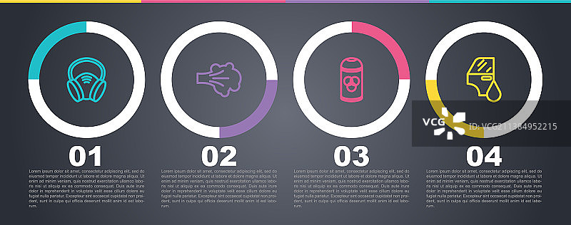 防毒面具、喷漆罐和汽车线条组合图片素材