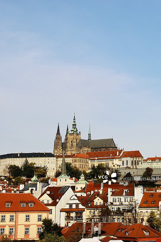 俯瞰天空的城市景观图片素材
