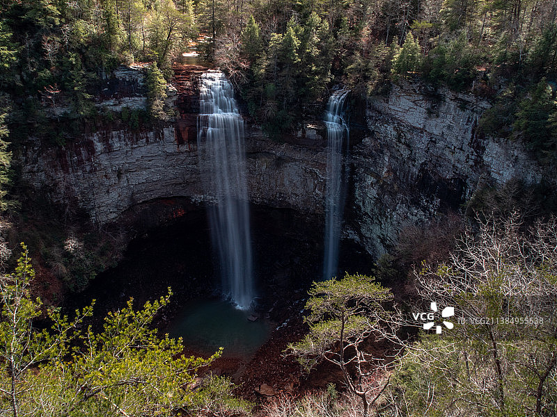 田纳西州森林瀑布风光，美国图片素材