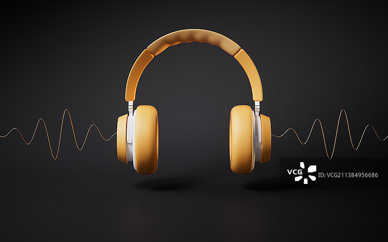 头戴式耳机3D渲染图片素材