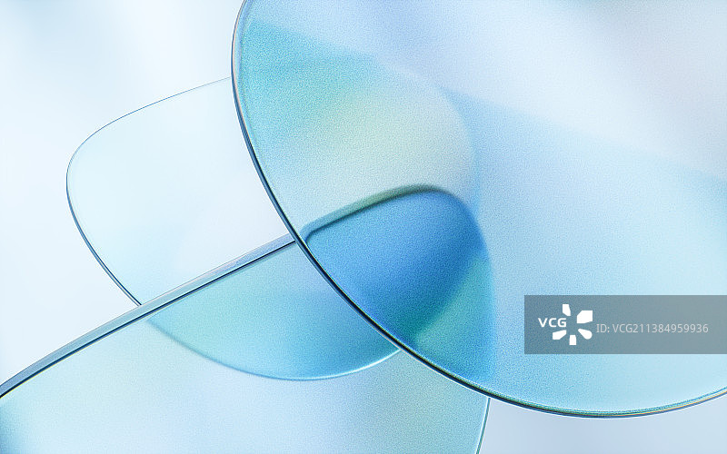 透明渐变玻璃曲面3D渲染图片素材