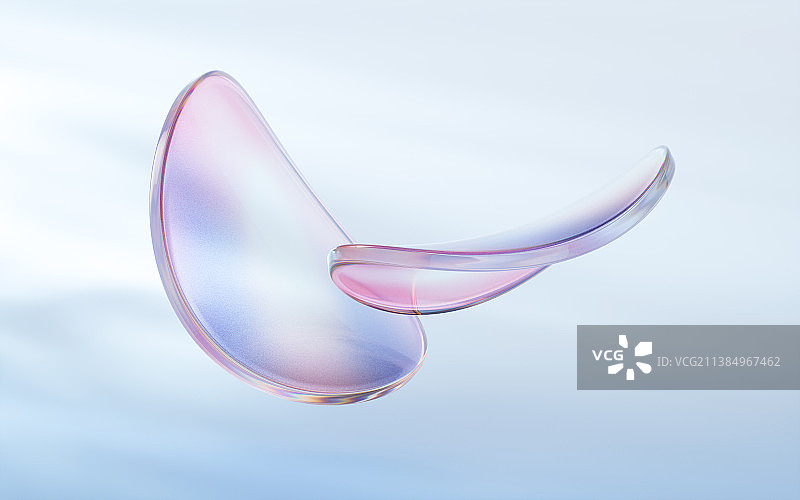 透明渐变玻璃曲面3D渲染图片素材