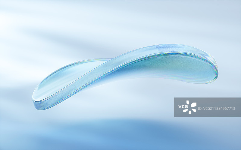 透明渐变玻璃曲面3D渲染图片素材