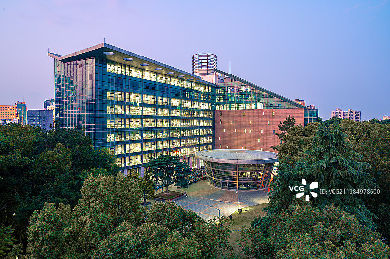 华中师范大学图书馆特写图片素材