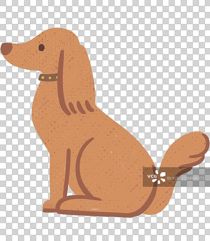 手绘简单可爱的宠物狗图片素材