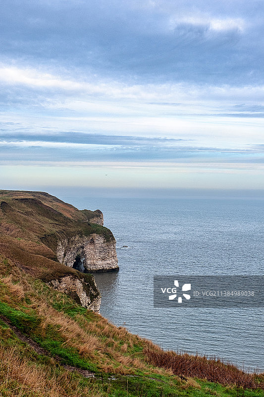 心旷神怡，英国布里德灵顿弗兰伯勒岬海景图片素材