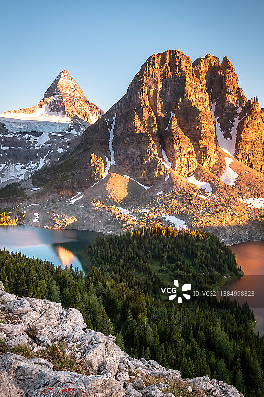 阿西尼博因山湖光山色美景（加拿大）图片素材